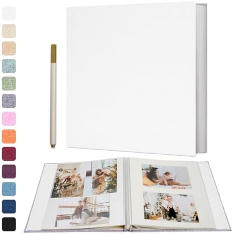 Vienrose Large Self Adhesive Scrapbook 60 Pages 13 x 12.6 in White by Vienrose