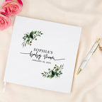 Andaz Press Personalized Baby Shower Guestbook with Gold Accents, Fall Greenery Custom Guestbook, White Guest Sign-in Registry, 120 Pages 8.5" X 8.5" Memories Book for DIY Scrapbook Photo Album - Image 4