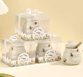 12 Sets Ceramic Bee-Happy Honey Pot with Dipper，Honey Jar Serving Set with Exquisiting Package for Wedding Favor,Bridal Shower Favor, Baby Shower Favor，Party Favor (12) by Houdezhu