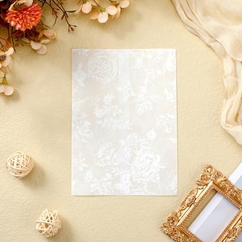 Fullhawl 150 Pcs Vellum Jackets for 5x7 Invitations Bulk,Rose - Image 5