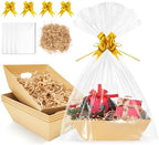EVELOMO 5 Pack Empty Gift Baskets to Fill - 12" x 10" Large Baskets for Gifts Empty, Sturdy DIY Gifts Baskets Sets with 200g Crinkle Cut Papers for Birthdays Weddings Parties and Holidays (Kraft) by EVELOMO