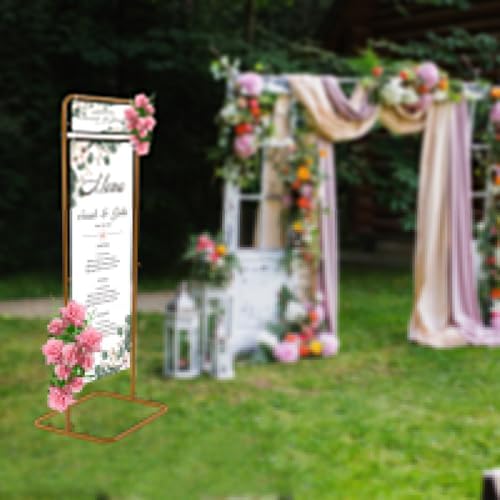 DIY Wedding Sign Stand, Welcome Wedding Sign with Stand Portable Display Stand Gold Large 4.9 Feet Tall Welcome Arch Sign Frame with Round Corners, Welcome Party Sign Stand for Party Home Decor - Image 7