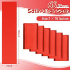 fani 60 PCS Satin Chair Sashes, 7x78 Inch, Red - Image 2