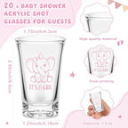 Vesici 20 Set Elephant Girl Baby Shower Favors for Guests Acrylic Shot Glasses Gold Bottle Opener Keychains Thank You Tags and Bags for Baby Shower Party Gender Reveal Party Guests Return Gift - Image 2