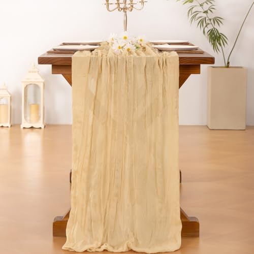 Cheesecloth Table Runner Fall Boho Wedding Birthday Party Home Decor - Image 3
