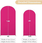 Hot Pink Arch Backdrop Cover 7.2FT 6FT Wedding Arch Covers Spandex Fitted Fabric Backdrop Curtains Double-Layer Wrinkle Free Arch Covers Stretchy Backdrop for Party Baby Shower Birthday Decoration - Image 6