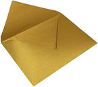 Darling Souvenir A7 Metallic-Gold Invitation Envelopes (5 1/4 x 7 1/4) Euro V-Flap 80 LBS Ideal for Weddings, Birthday, Invitations, Baby Shower,Greeting Cards -Packs & Colors Available - Image 3
