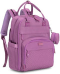 BabbleRoo Diaper Bag Backpack - Baby Essentials Travel Tote - Multi Function Water Resistant Diaper Bag, Travel Essentials Baby Bag with Changing Pad, Stroller Straps & Pacifier Case - Unisex, Purple by BabbleRoo