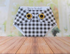 10 Diaper Baby Shower Invitations with Sunflower Buttons (Black Plaid) - Image 2