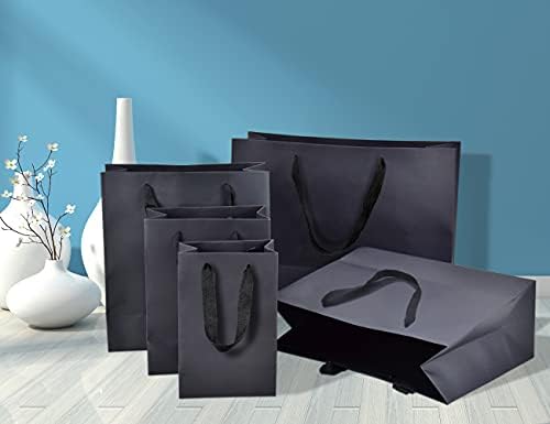 HUAPRINT Small Black Gift Bags with Handles, 30 Pack, 7x4x9 IN - Image 7