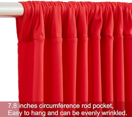 40ft x 12ft Red Backdrop Curtains Wrinkle Free Backdrop Curtain for Wedding Parties Red Fabric Backdrops Drapes Back Drop Cloth Bridal Shower Stage Curtains Wedding Decorations for Reception - Image 7