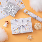WRAPAHOLIC Jumbo Reversible Baby Shower Wrapping Paper - 30 Inch x 100 Feet Jumbo Roll - Grey Animal Design Neutral Baby Shower, Boys Girls Kids Birthday - Image 3