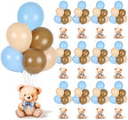 12 Sets Bear Baby Shower Balloon Stand Kit for Table Boy Baby Shower with Balloon Centerpieces Decorations for Blue Teddy Bear Theme Gender Reveal Birthday Party Table Decorations Supplies by Unknown