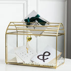 Wedding Card Box with Slot, 12.2'' Large Glass Card Boxes for Reception, Gold Cards Holder, Clear Decorative Storage Box with Lock for Baby Shower, Birthday Party, Christmas, Bridal Shower - Image 4