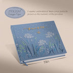 Embroidered Wedding Guest Book—The Perfect Polaroid Guest Book for Wedding Receptions, Birthdays, Baby Showers, and Special Events with 3 Photo Corner Stickers+ 3 DIY pens+1 Diamond Pen (Blue) - Image 3