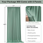 30ft x 10ft Wrinkle Free Sage Green Backdrop Curtains for Parties, Thick Polyester Photo Backdrop Drapes for Wedding Birthday Party Photography Background, 6 Panels 5x10ft - Image 6