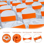 VitalCozy 50 Pcs Stretch Chair Sashes with Crown, Orange - Image 3