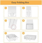 DaiUni 5 Pack 10.5"x7.5"x3.1" White Magnetic Gift Box with Lid for Present - Image 3