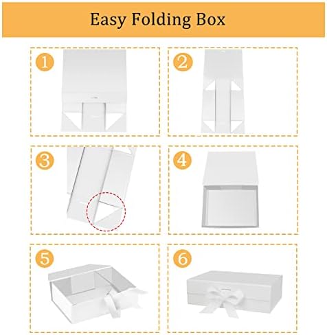 DaiUni 5 Pack 10.5"x7.5"x3.1" White Magnetic Gift Box with Lid for Present - Image 3