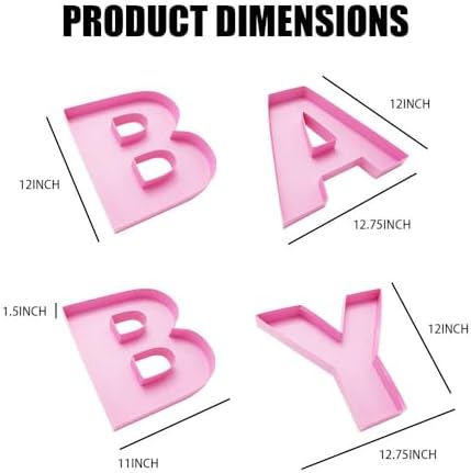 WENPACK 12" Cardboard Letter Shaped Mache Decorative Strawberries Fillable Sweets Candy Container Box (Pink BABY) - Image 3