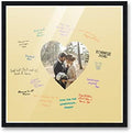 Poster Palooza 24x24 Black Autograph & Signature Picture Frame With Yellow Heart Opening Photo Mat for 8x8 Pictures - With Pens, UV Acrylic & Foamboard Backing by PosterPalooza
