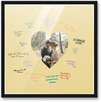 Poster Palooza 20x20 Black Autograph & Signature Picture Frame With Yellow Heart Opening Photo Mat for 6x6 Pictures - With Pens, UV Acrylic & Foamboard Backing by PosterPalooza
