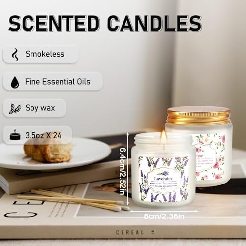 24 Pack Candles for Home Scented Aromatherapy Candles Gifts Set for Women, Natural Soy Wax Candle, 3.5 oz Long Lasting Candles, Birthday, Valentine, Christmas, Anniversary Present - Image 5
