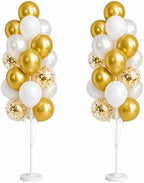 Hiins Gold Balloon Column Kit Set of 2 With Base for Prom Party Decor by HiinsPartyDecoration