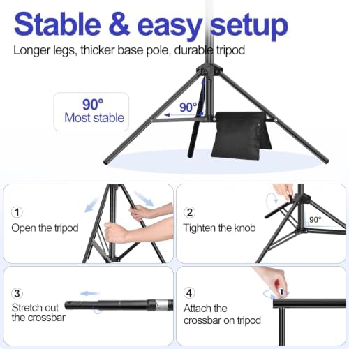 EMART 7.9x10FT Backdrop Stand Adjustable Back Drop Stand for Party Wedding - Image 6
