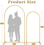2 Pack Gold Metal Arch Backdrop Stand(7.2FT/6FT),Easy-Install Balloon Arch - Image 3