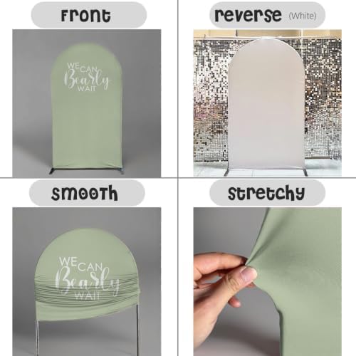 We Can Bearly Wait Brown Arch Cover for Baby Shower Party Decor,Elastic Spandex (G2359X,3.3x6.6ft (100x200cm)) - Image 4