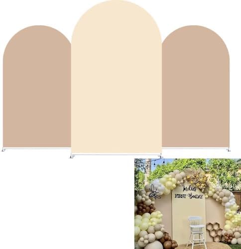 Happy Bee Days Celebration Beige Solid Arch Backdrop Stand Covers Sweet Bees Yellow Party Decorations 2.5x6ft Arches Backdrop Fabric Cover Supplies Kids Baby Shower Decors - Image 3