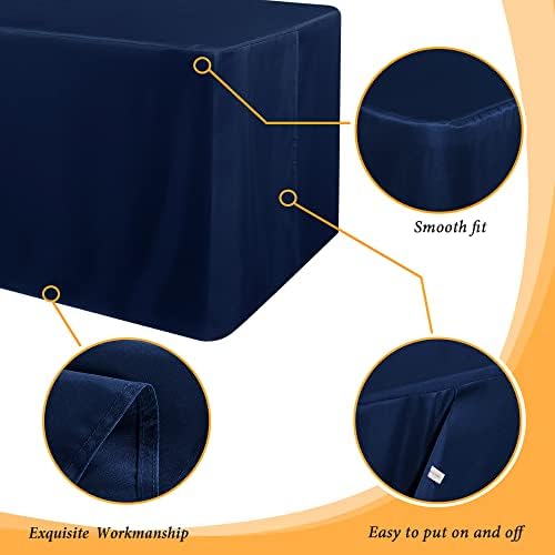 Obstal 2 Pack Table Clothes for 8 Foot Rectangle Tables, Navy - Image 4