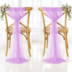 MDS Pack of 200 Chiffon Chair Sashes for Wedding & Event Décor - Orchid - Image 6