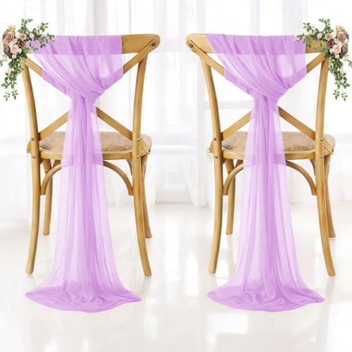 MDS Pack of 100 Chiffon Chair Sashes for Wedding & Event Décor - Orchid - Image 6