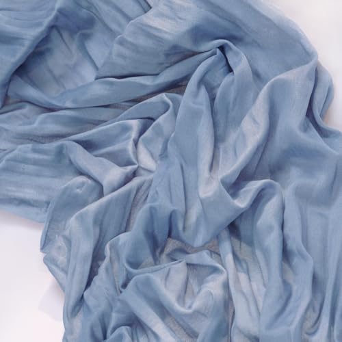 Dusty Blue Fall Cheesecloth Table Runner Boho Dinning Decor 10ft, 12 Pack - Image 4