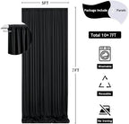 10 ft x 7 ft Wrinkle Free Black Backdrop Curtain for Parties, Polyester Black Photo Backdrop Drapes for Graduation Birthday Wedding Party Stage Curtains, Background Curtains for Backdrop Stand - Image 5
