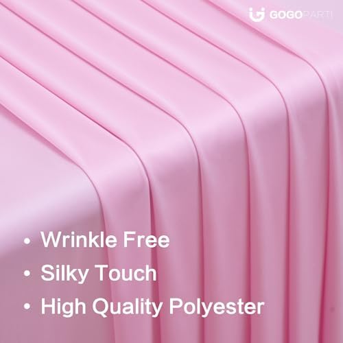 20x16ft Baby Pink Backdrop Curtain for Party, 4 Panels Wrinkle Free 16 Foot Long Polyester Photo Backdrop Drapes Photography Background for Wedding Birthday Gathing - Image 4