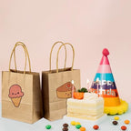SPERPAND 120Pcs Mini Brown Paper Bags - 6.5" Small Kraft Paper Gift Bags with Handles for Birthday, Baby Shower, Christmas, Wedding, Candy Bag, Party Favor Bag - Image 3