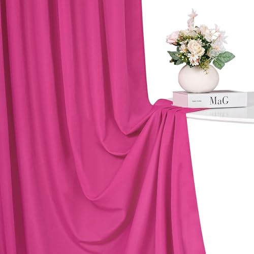 Hot Pink Backdrop Curtains 10ftx10ft Birthday Polyester Photo Drapes - Image 6