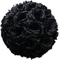 JXK Silk Rose Pomander Kissing Ball for Bridal Wedding Centerpiece Christmas Party Ceremony Decoration 3 Inches Set of 10 Black by JXKStudioFromPawPrintstoPawsomeRoarsUnleashYourPassionforAnimalStatues
