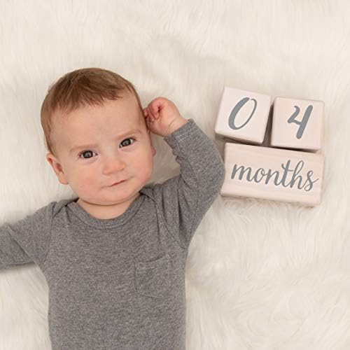 Pondering Pine Baby Milestone Blocks - Natural White Stain Pine Wood with Weeks Months Years Grade and Holidays, Newborn Weekly Monthly First Year Picture Props, 6 Block Milestones Age Set with Bag - Image 4