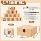 Baby Shower Game Blocks with 50 Decorate Wooden Blocks 24 Markers 1 Storage Box 1 Wooden Sign 16 Stencils(Classic) - Image 2