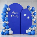 Royal Blue Arch Backdrop Cover 2 Set - 6.6FT, 5FT Spandex Fitted Wedding Arch Backdrop Covers Round Top Chiara Arch Backdrop Stands Cover for Birthday Banquet Photo Background by WishCare
