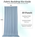 50 ft x 10 ft Wrinkle Free Dusty Blue Backdrop Curtain for Parties, 10 Panels 10ft Polyester Dusty Blue Photo Backdrop Drapes for Graduation Birthday Wedding Party Stage Curtains - Image 7