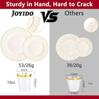 175PCS Ivory Scalloped Plastic Plates Heavy-Duty for Party & Wedding - Image 6
