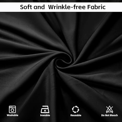 20x10FT Black Backdrop Curtains for Wedding Parties, Wrinkle Free Photo Backdrop Curtains for Wedding Birthday Party Baby Shower, Fabric Drape with Rod Pockets 5ft x 10ft, 4 Panels - Image 6