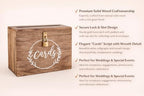 Wooden Wedding Card Box with Lock and Card Slot for Reception, Party W1 - Image 4