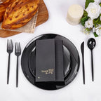 PULOTE 150PCS Black Plastic Silverware Set Disposable - Heavy Duty Black Plastic Cutlery - Black Plastic Utensils Set Include 50 Forks,50 Spoons,50 Knives for Party&Graduation - Image 6