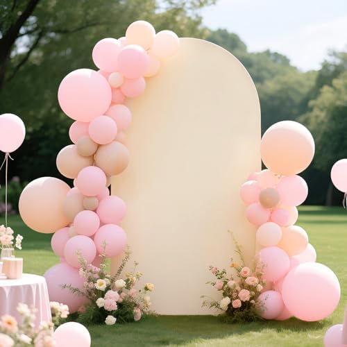 Ledido 6FT 7.2FT 2Set Beige Arch Backdrop Cover Party Decoration - Image 3